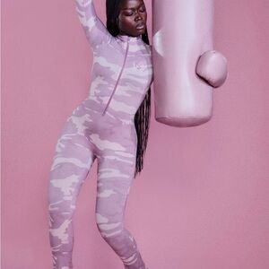 Pink Camouflage Active Jumpsuit